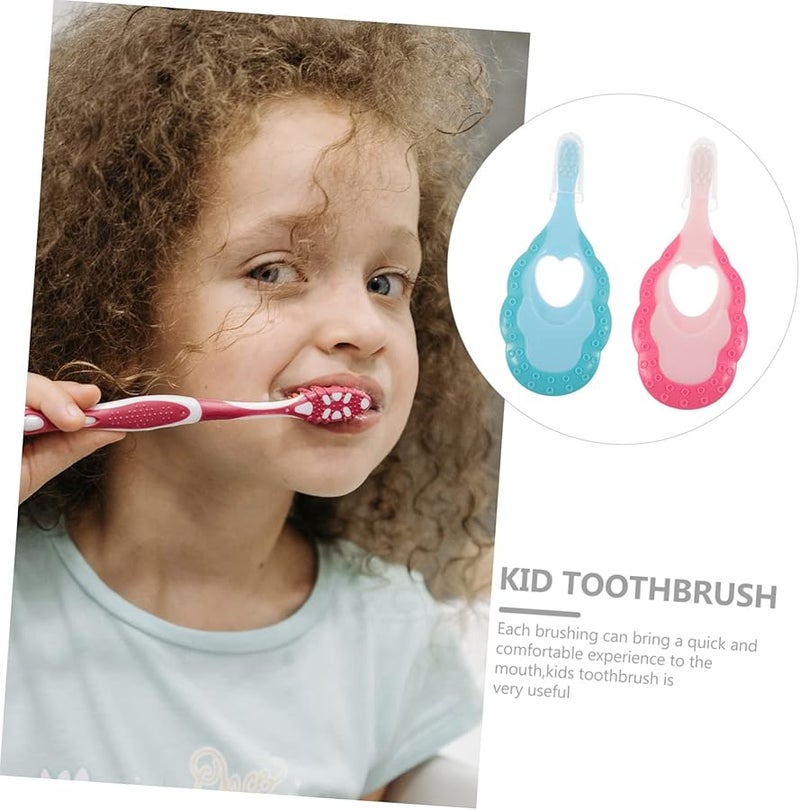 2 Pack Toddler Toothbrush Soft Bristles Travel Friendly Boys Girls Blue - Image 4